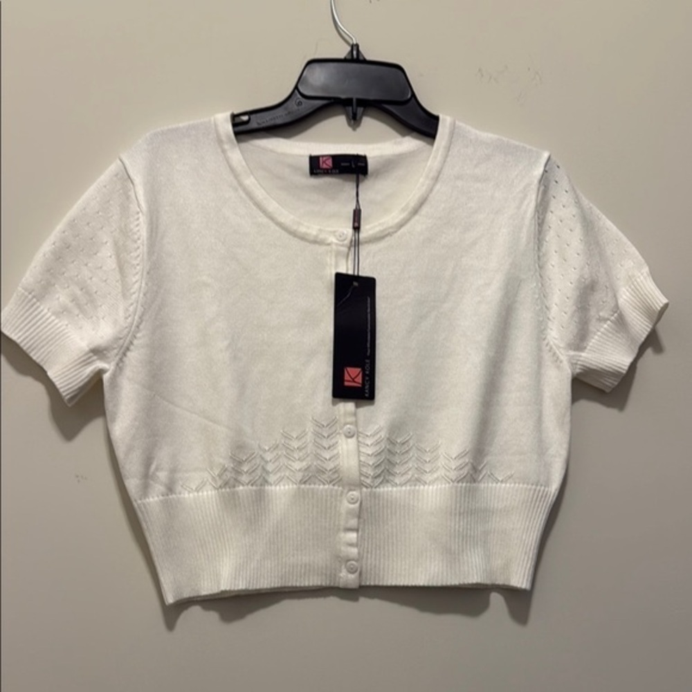 New Kancy Kole White Button-Up Women's Top